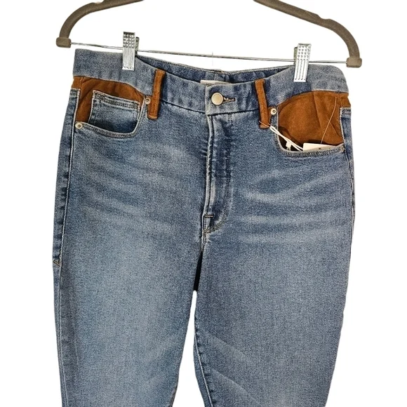 Good American Skinny Suede Jeans in Indigo 10/30 - Picture 6 of 12